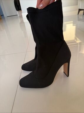 PrettyLittleThing Black Stretch Mid-Calf Stiletto Boots